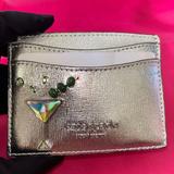 Kate Spade Bags | Kate Spade Shaken Not Stirred Embellished Martini Cardholder Card Wallet Silver | Color: Silver | Size: Os