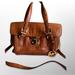 Michael Kors Bags | Michael Kors Brown Crocodile Embossed Leather Handbag | Color: Brown/Gold | Size: Os