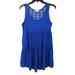 American Eagle Outfitters Dresses | American Eagle Pleated Babydoll Lace Mini Dress Size Xxs Sleeveless Above Knee | Color: Blue | Size: Xxs