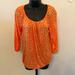 Michael Kors Tops | Michael Michael Kors Womens Knit Blouse Orange White Size S | Color: Orange/White | Size: S