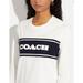 Coach Tops | Coach Sporty Long Sleeve Logo T Shirt White Black Womens Sz Organic Cotton Nwt | Color: Black/White | Size: M