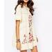 Free People Dresses | Free People Embroidered Boho Shift Dress | Color: Cream | Size: S