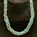 Anthropologie Jewelry | 20” Anthropologie 8 Strand Turquoise & Gold Seed Bead Bohemian Necklace | Color: Blue/Gold | Size: 20”