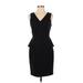 Banana Republic Casual Dress - Party V Neck Sleeveless: Black Solid Dresses - Women's Size 4 Petite