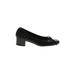 Paul Mayer Attitudes Flats: Slip On Chunky Heel Classic Black Solid Shoes - Women's Size 5 1/2 - Round Toe