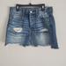 American Eagle Outfitters Skirts | American Eagle Button Fly Distressed Denim Skirt Sz 6 R | Color: Blue | Size: 6