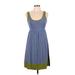 Cynthia Rowley TJX Casual Dress - A-Line Scoop Neck Sleeveless: Blue Marled Dresses - Women's Size Medium