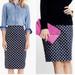 J. Crew Skirts | J. Crew The Pencil Skirt Navy Blue With White Polka Dots Tailored Fitted Sz 4 | Color: Blue/White | Size: 4