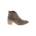 Universal Thread Ankle Boots: Chelsea Boots Chunky Heel Casual Gray Print Shoes - Women's Size 9 - Almond Toe