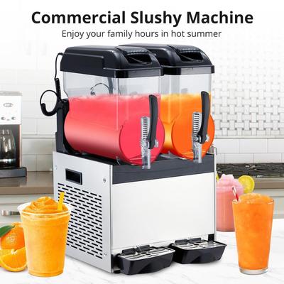 Commercial Slushy Machine, 24L/6.4 Gal, Self-Cleaning, for Margaritas, alcoholic beverages, smoothies, and soft ice cream