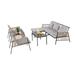 Patio Furniture Set - Outdoor Sectional Sofa All Weather Wicker Rattan Conversation Set with Soft Cushions