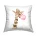Stupell Industries Fun Giraffe Bubblegum Outdoor Printed Pillow by Lucille Price Polyester/Polyfill blend | 18 H x 7 W x 18 D in | Wayfair