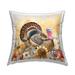 Stupell Industries Fall Turkey Floral Harvest Pumpkins Outdoor Printed Pillow by ND Art Polyester/Polyfill blend | 18 H x 7 W x 18 D in | Wayfair