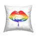 Stupell Industries Retro Puckered Rainbow Lips Cosmetic Kiss Outdoor Printed Pillow by Amaya Polyester/Polyfill blend | 18 H x 7 W x 18 D in | Wayfair