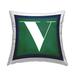 Stupell Industries Green V Name Letter Outdoor Printed Pillow by Lil' Rue in Green/White | 18 H x 18 W x 7 D in | Wayfair pld-693_osq_18x18