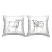 Stupell Industries Cows in Sketched Style 2 Piece Outdoor Printed Pillow Set by Ethan Harper Polyester/Polyfill blend | Wayfair