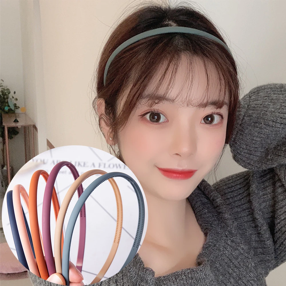 Frauen Einfache Stirnband Bunte Matte Nicht-slip Elastische Haarbänder Outdoor Haar Hoop Bands Kopfbedeckungen Mode Mädchen Haar Zubehör Image