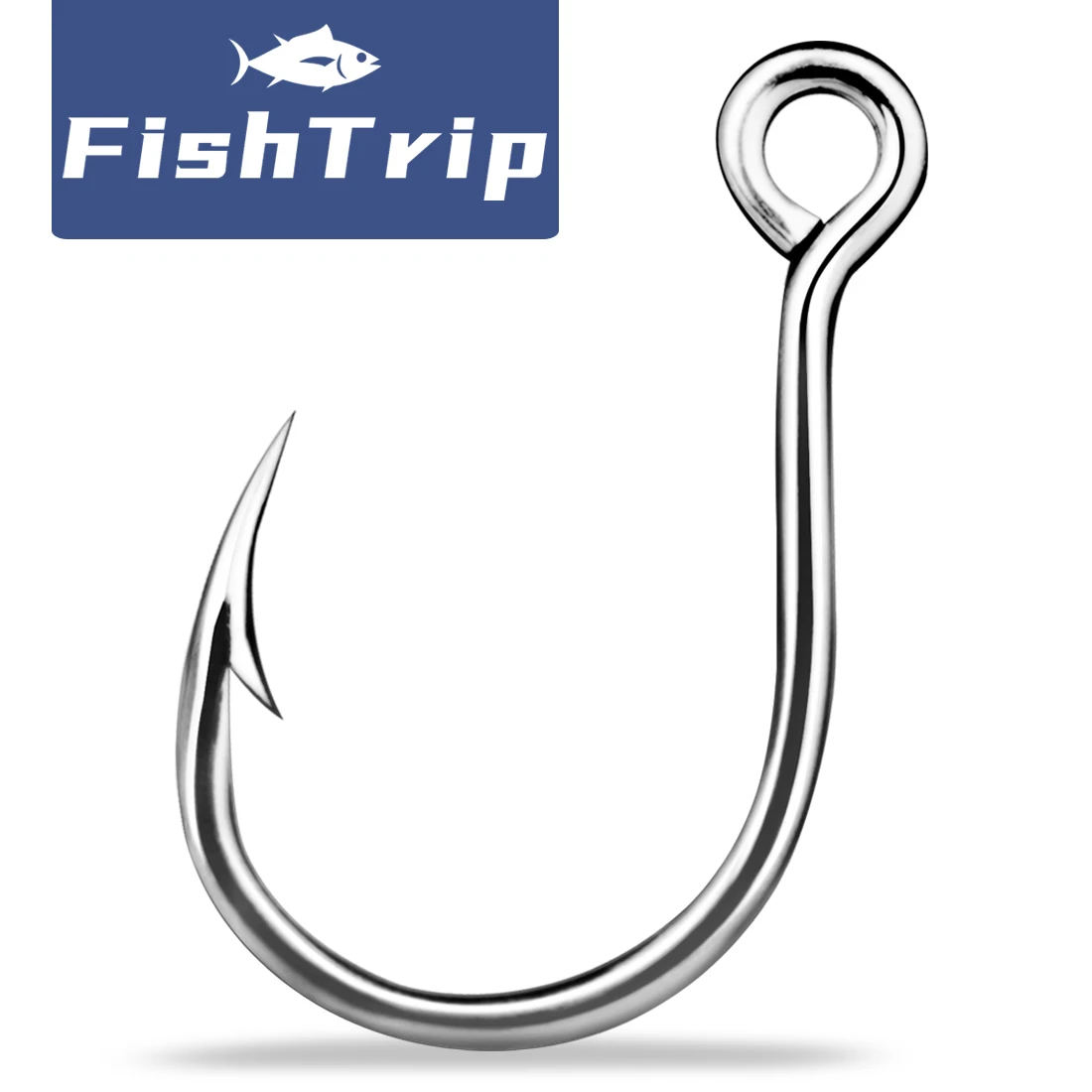 Fishtrip Inline Single Hook Köder Haken Salzwasser haken breite Lücke zum Ersetzen von Drillingen an Ködern, Großwild Raubtier Image