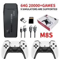M8s Videospiel Stick 4k HD Videospiel m8 Konsole 64GB Doppel Wireless Controller 20000 Retro-Spiele