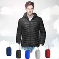 UETEEY-Doudoune Ultra Légère pour Homme Manteau à Capuche Portable Coupe-Vent Imperméable