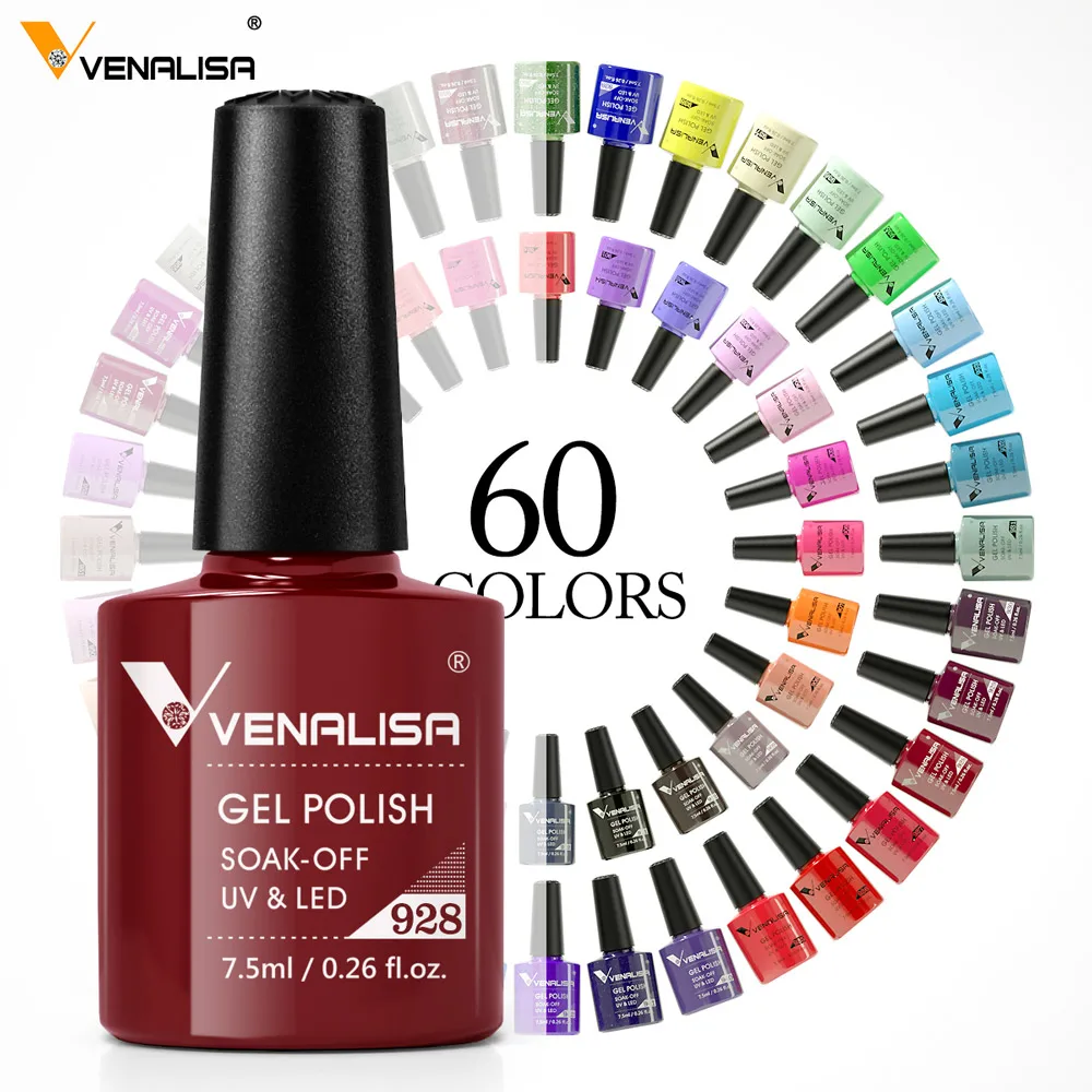Venalisa Nagel-Gel-Nagellack, 60 Farben, TPO-frei, HEMA-frei, Nail Art Soak Off, geruchlos, Bio-UV-Gel-Nagellack, Gel-Lack Image