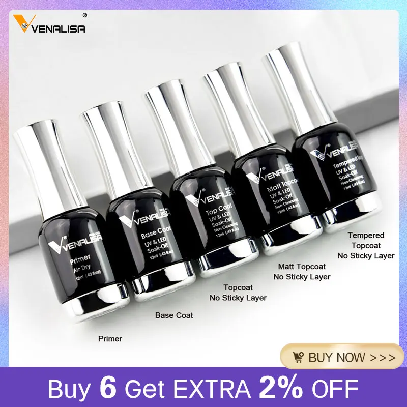 Venalisa TPO FREE Tempered Top Coat Nagellack Gel Platinum Gel Polish Nail Soak Off UV LED Gel Polish Nagellack Lacke Image