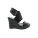Bull Boxer Wedges: Black Solid Shoes - Women's Size 7 - Peep Toe
