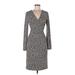 Ann Taylor Casual Dress - Wrap: Gray Polka Dots Dresses - Women's Size 8