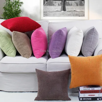 Cord große Maiskörner Stoff Kissen bezug 40/50/60/65/70cm solide Kissen bezug Wohnkultur HT-NPCJC-A Image