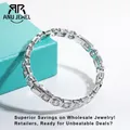 AnuJewel 4.5mm D couleur Moissanite diamant luxueux Bracelet en argent 18K plaqué or blanc lunette bracelets pour femme bijoux cadeaux