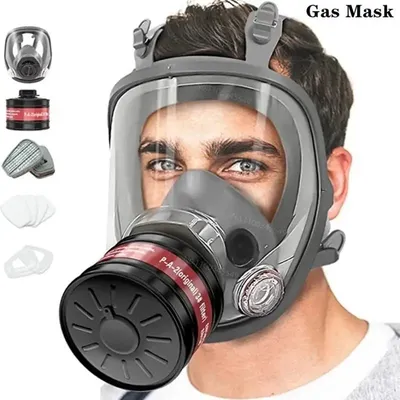 Masque Respirateur Complet avec Filtre à Gaz de 40mm pour Gaz Industriels Chimique Polissage