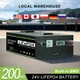 Batterie lithium-ion intégrée pour bateau système solaire Lifepo4 BMS 200A 24V 100Ah 12V