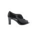 Life Stride Heels: Slip-on Chunky Heel Minimalist Black Solid Shoes - Women's Size 7 - Peep Toe