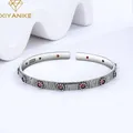 XIYANIKE – Bracelet manchette Vintage en Zircon rouge pour femmes et filles mode ethnique nouveaux