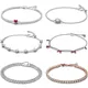 Bracelet en argent regardé 925 pour femme Poire de tennis Halo Pétard Pavé intemporel Barres de