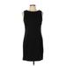 Connected Apparel Casual Dress - Sheath Crew Neck Sleeveless: Black Print Dresses - Women's Size 10 Petite