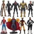 Modèle de figurine en PVC Marvel The Avengers Iron Man Groot Spider Man Venom Doctor Strange