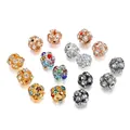 Lot de 30 perles en cuivre incrustées de strass 6/8/10mm avec trous perles d'espacement amples