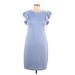 Tommy Hilfiger Casual Dress - Sheath: Blue Solid Dresses - Women's Size 10