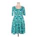 Lularoe Casual Dress - Mini Scoop Neck 3/4 sleeves: Teal Dresses - Women's Size 2X