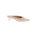 Banana Republic Factory Store Mule/Clog: Slip On Kitten Heel Minimalist Ivory Print Shoes - Women's Size 8 1/2 - Pointed Toe