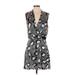 Leifsdottir Casual Dress - Mini V Neck Sleeveless: Gray Dresses - Women's Size 2