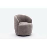 Barrel Chair - Armchair - Wrought Studio™ Swivel Accent Armchair Barrel Chair w/ Black Powder Coating Metal Ring | Wayfair