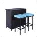 Ebern Designs Modern 3-Piece Patio Outdoor Bar Set Of 1 Table & 2 Stools in Blue | Wayfair ED9E32C8ED5E4EDCB4CCE2AEFCA1C680
