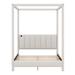 Latitude Run® Queen Size Canopy Platform Bed w/ USB & Type-C Ports in White | Wayfair E266578DCEC1400886C4C4E8E56FBC34