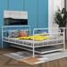 Ebern Designs Weddell Metal Open-Frame Bed Metal in White | 34.1 H x 56.2 W x 82.4 D in | Wayfair F93D973D083A4634BECD102C7843BCA8