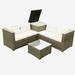 Winston Porter 4 Piece Patio Sectional Wicker Rattan Outdoor Furniture Sofa Set w/ Storage Box in Gray | Wayfair 27BAAA0F2F714589B2CE679D00F7504D