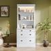 Red Barrel Studio® Dilyn Storage Bookcase in White | 83.4 H x 35.8 W x 14.5 D in | Wayfair 6E039130F17A42B2B3020FA2E819A764