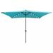 Arlmont & Co. Sherlee 120" x 78" Rectangular Lighted Tilt Market Umbrella w/ Crank Lift Counter Weights Included in Green/Blue/Navy | Wayfair