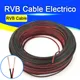 1 Meter RVB Cable Electrico Copper Rubber LED Wire Red Black 2Pin Insulated Extend Cord Car Audio
